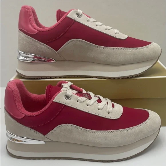 Michael Kors HATTIE TRAINER
NYLON
49T5HAFS3D Dark Raspberry Platform Sneakers - Picture 1 of 16